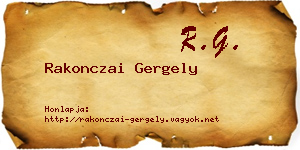 Rakonczai Gergely névjegykártya